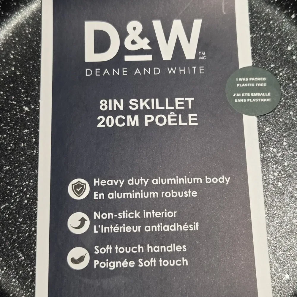 D&W Deane And White Cookware 8in‎ Frying Pan Skillet Nonstick Interior Black